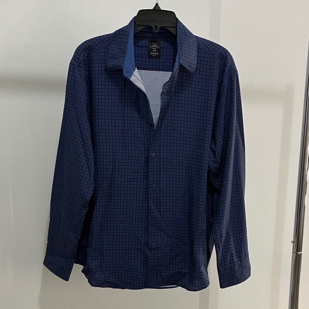 Men's Blue Casual Button Down Shirt